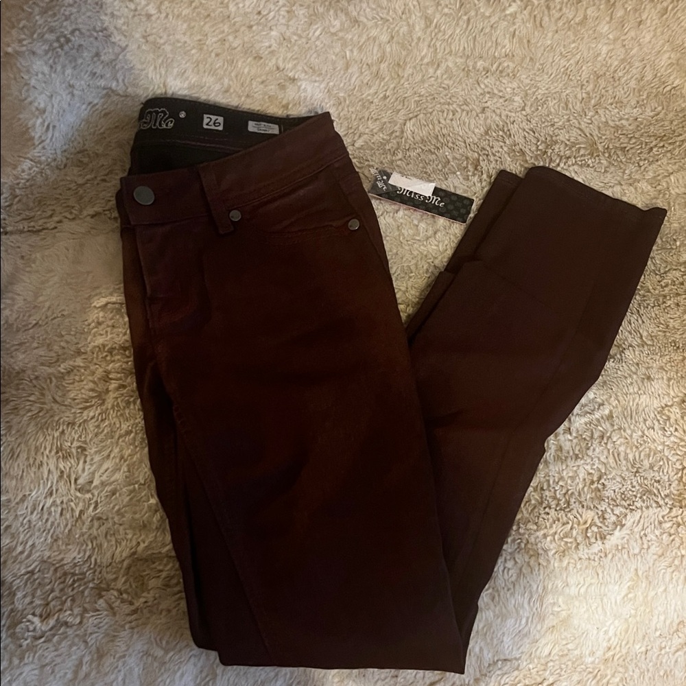 Mid-Rise Burgundy Skinny Jeans